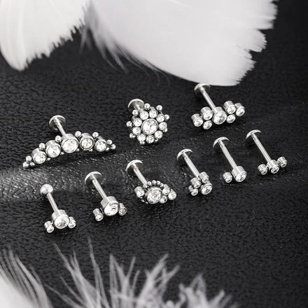 In Stock Labret Jewelry 316 Stainless Steel Internally Threaded Lip Stud Piercing Jewelry