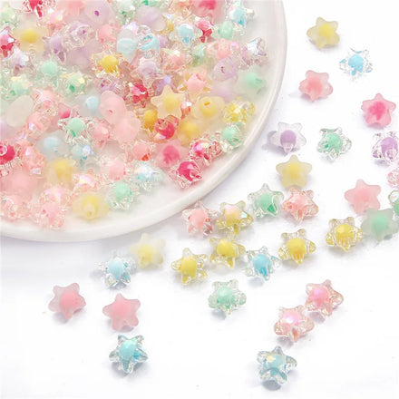Hot Sale Beads Acrylic Wholesale 30g/bag 11mm Five-pointed Star Beads Within Beads for Diy Earring