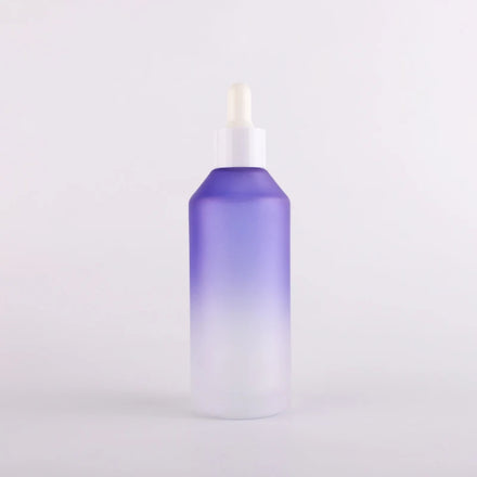 Premium Unique Light Purple Round Empty Wholesale Bottle Skin Care Essential Oil Hair Oil Serum Glass Dropper Bottle