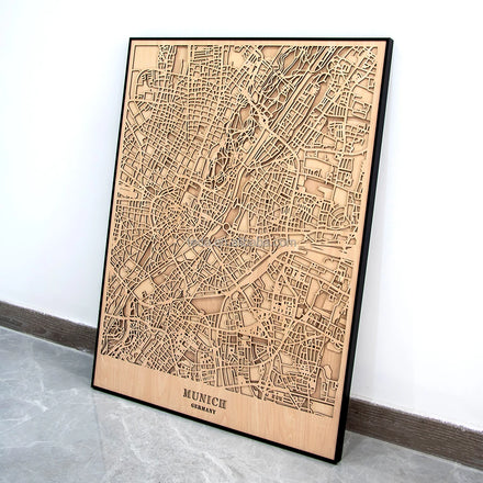 Factory Directly Custom Laser Cut 3D Wood Street City Maps Laser Engraved Wood City Street Maps