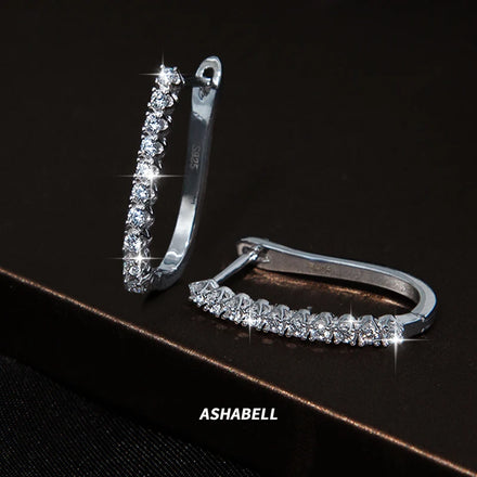 925 Sterling Silver Micro Inlay VVS1 D Colour Moissanite Earrings for Women Wedding Jewelry