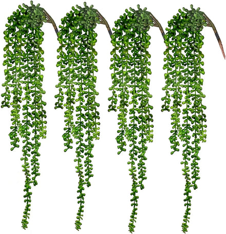 Artificial Succulents Hanging Plants Artificial String of Pearls Greenery PlantsDecoration for Wall HomeGarden