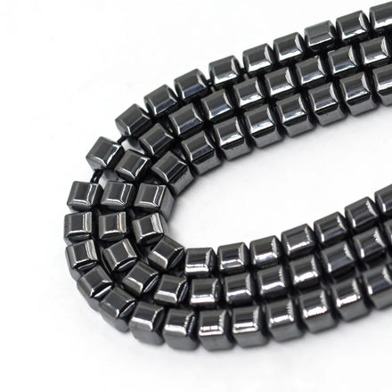 Wholesale New Fashion Natural Gemstone Loose Cube Shape Hematite square Cut Flashy Black Hematite Beads for Jewelry Making