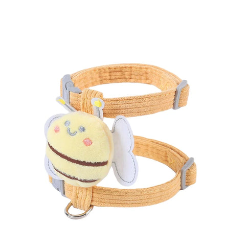 Cartoon Bee Simplicity Shape Pet Harness Set Adjustable Cat Walking Rope Pet Dog Cat Harnesses