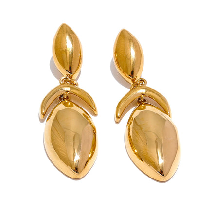 JINYOU 3552 Stainless Steel Geometric Temperament Drop Dangle Earrings Metal 18k Gold Plated for Women Romantic Jewelry Gift