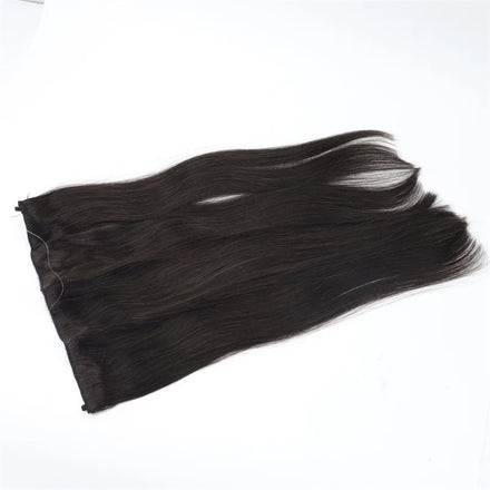 EMEDA Halo Human Hair Extension 100% Natural Hair Extended Long Length for Woman Hair Loss
