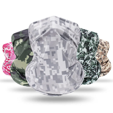 Custom Digital Print Sports Motorcycle Cycling Green Camouflage Ice Silk Quick Drying Camo Neck Gaiter Cover Mesh Bandana