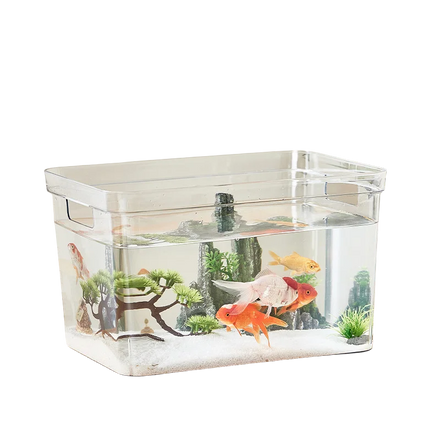 Plastic Aquarium Fish tank for Tabletop Reptile Tank for Turtle Tortoise Lizard and Small Animals Small to Medium Size