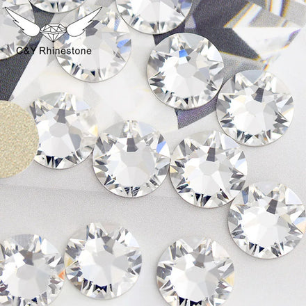 CY Bulk Wholesale Glass Rhinestones Crystal Ab Flatback Rhinestones Bulk Non Hotfix Nail Rhinestones for Diy Crafts Nail Art