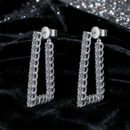 Light Luxury S925 Sterling Silver Vvs D Color Full Moissanite Stud Earrings for Women Fine Jewelry