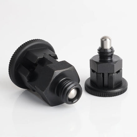 VCN213 Black Oxide Compact Index Plunger Self-Locking Fastener with Knob and Indexing Spring
