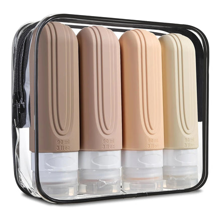 OEM 90ml Travel Bottle Set Airline Tsa Approved Refillable Travel Toiletries Container Set Leak Proof Silicone Travel Bottles