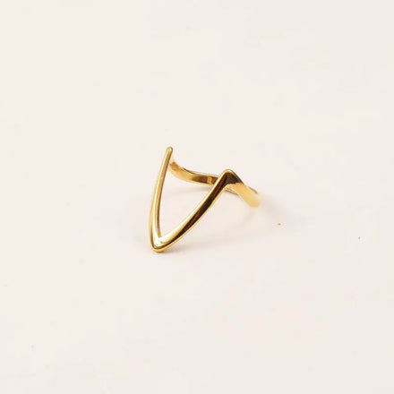 ERESI Hot Selling New INS Stainless Steel Geometric Rings Women Minimalist Metal Golden Finger Rings Waterproof Jewelry