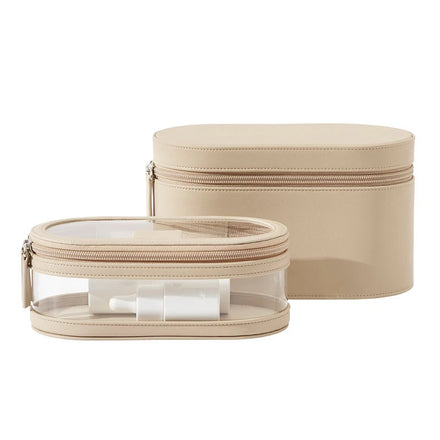 Fashion Popular Beauty Makeup Hard Box Set clear TPU Transparent Vegan Leather Travel Zipper Cosmetic case for Women