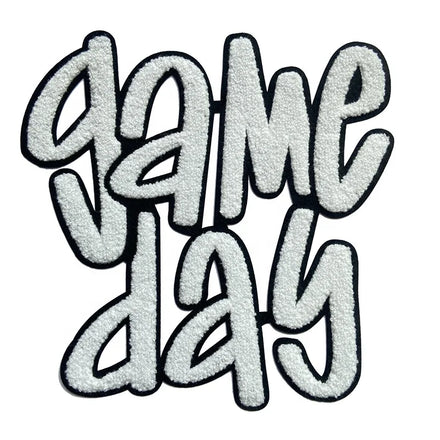 Wholesale 3D Embroidery Chenille Patch Game Day Letter Patches Large Size Iron on Garment Accessory Embroidered Patch