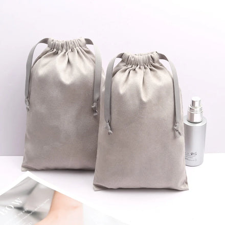 High End Suede Fabric Drawstring Bag Jewelry Gift Wallet Dust Packing Microfiber Suede Pouch