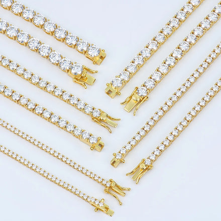 Wholesale Hiphop Jewelry Plated Gold 925 Silver Ice Vvs White clear Diamond Gra Vvs Tennis Necklace Mossanite Moissanite Chain
