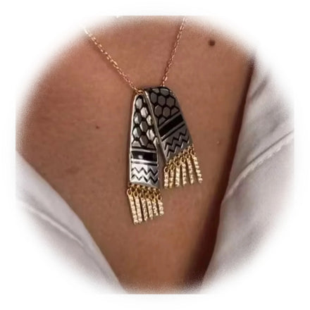 GT Hot Selling New Arrival Stainless Steel Pendant Necklace Jewelry Palestinian Scarf Necklace