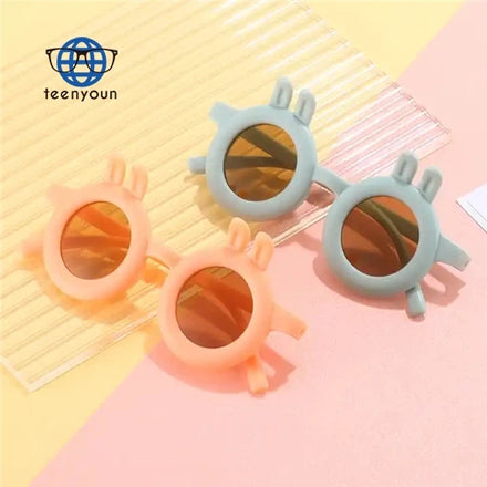 Teenyoun 2024 Sweet Protection Designer Sunglasses Rabbit Ear Shape Chinese Cute Kids Round Sunglasses Wholesale
