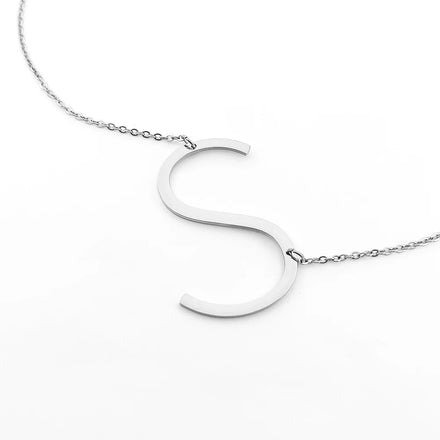 Simple Design 18K Gold Plated 26 Letter Necklace Thin Chain Initial Alphabet S Pendant Necklace Women Jewelry Gifts