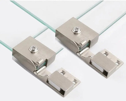 Frameless Glass Door Hinge Wine Cabinet Display Cabinet Embedded Side-Mounted Glass Door Hinge Brushed Nickel