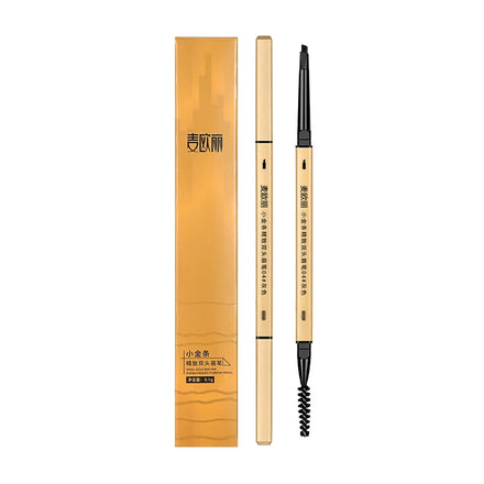 3d Gold Double Head Eyebrow Pen Organic Vegan Long Lasting Water Proof Eyebrow Pencil With Brush Eyebrow Pen
