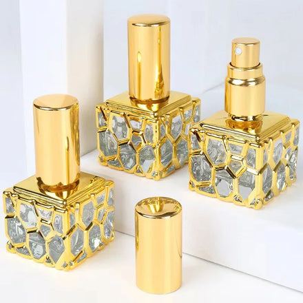 Wholesale Portable 10ml Glass Factory Direct Sales Mini Travel Perfume Bottle Sprayer Gold Perfume Bottle