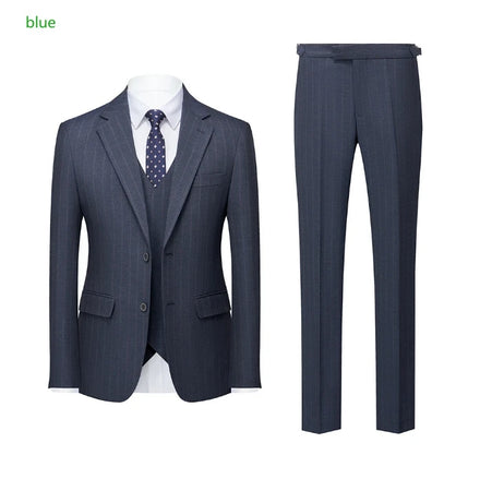 Blazers Jacket Pants Vest _ Fashion New Men's Casual Boutique Business British Plaid Striped Suit Coat Trousers Waistcoat