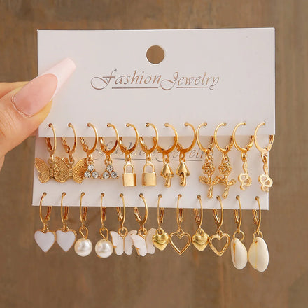 Lateefah OEM Hot Selling Fashion Gold Earrings Set Women Earrings Set