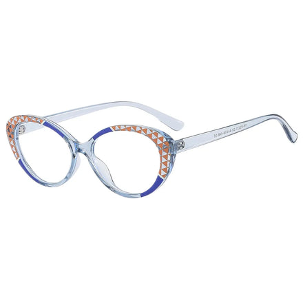 Wholesale New TR90 Anti Blue Light Women's Flat Eyewear Cat Eye Trandsparent Lenses Myopia Eyeglasses Frame