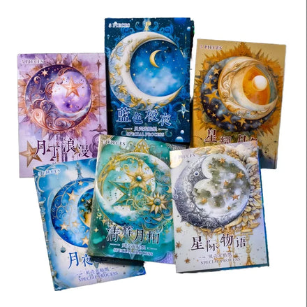 5 Sheets/pack of Stickers Mysterious Interstellar Series Universe Themed Ledger DIY Decoration 6 Styles As a Base