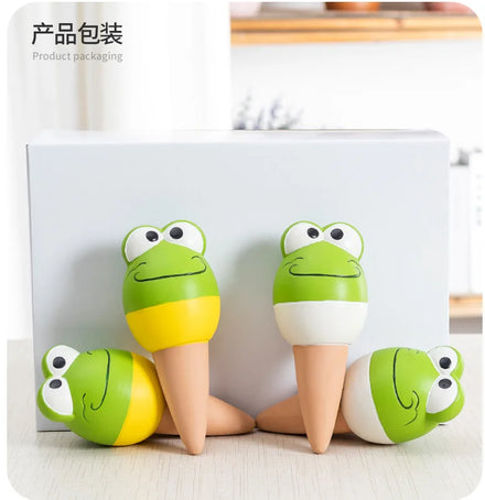 180ml Ceramic Frog Flower Waterer Garden Terracotta Clay Pottery Lazy Dripper Self Watering Spikes Stakes Irrigation Globes