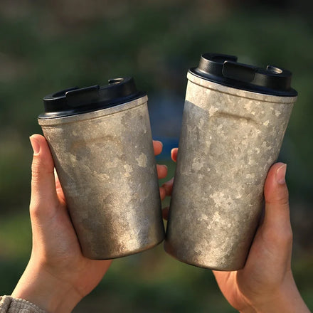Double Layer Titanium Cup Heat Insulated Double-wall Tea Coffee Water Cup Mug Camping Tableware Hiking Picnic 380ml/480ml