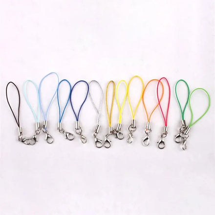 Mobile Phone Lanyard Double Loop Mobile Phone Lanyard Key Ring Polyester Wire Metal Ring