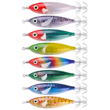 Wholesale SJ052 8cm 6g Saltwater Luminous Shrimp Baits Night Glow Squid Jig Fishing Lures