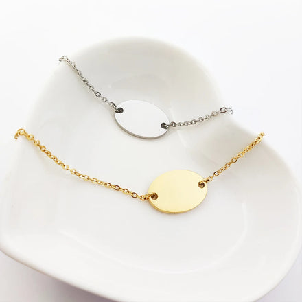 Blanks for Engraving Bracelets Tarnish Free Blank Pendant Jewelry for Women Laminated Gold Bracelets