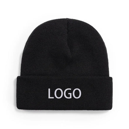 Custom Logo Winter Warm Knit Beanie Hat 100% Acrylic Warm Hat