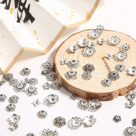 Hot Sale Silver Spacer Beads Alloy Flower Holder Metal Stainless Steel Spacer Beads for Diy Jewelry