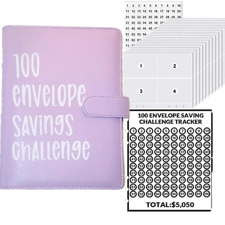 New Manufacturer Leather Custom Budget Binder with Cash Envelopes 100 Day Envelope Savings Challenge