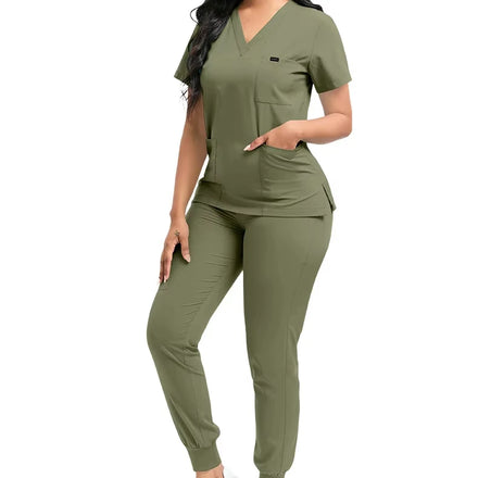 In Stock 42122 4 Way Stretchy Unstiched Suits for Women in Pakistan Polyester Women's Suit Medical Scrubs for Women