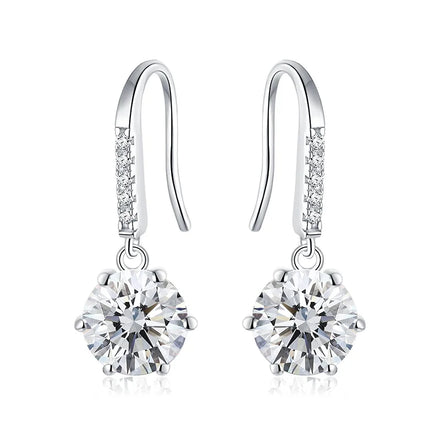Starsgem Women's Statement Drop Earrings S925 Sterling Silver D VVS Diamond Moissanite Earrings