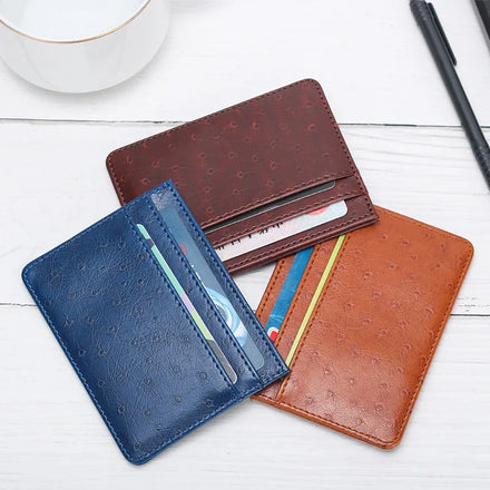 Custom Multi-Card Pu Leather Slim Thin Credit Id Card Holder Traffic Card Protector Sleeves