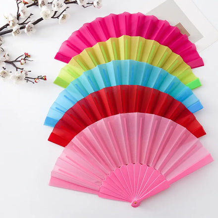 Plastic Frames Folding Hand Fans Large Handheld Fans Dance Wedding Gift Fan