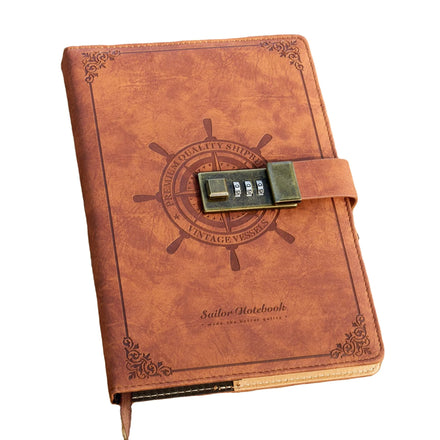 New A5 Notebook Retro Codebook Locked Diary Book Notebook Creative Journal Notebook Valentine's Day Gift