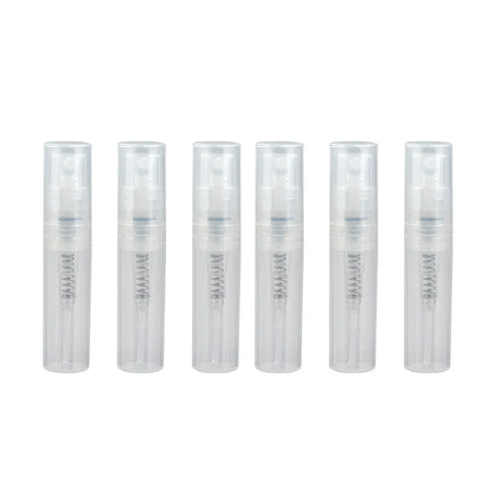 MUB Factory Bulk Portable Cosmetic Trial Pack Sample 2ml 3ml Plastic Disposable Crimp-top Empty Spray Perfume Bottle