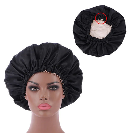 Smooth Silk Double Colorednight Cap Popular Private Label Satin Bonnets With Ties Women Fashion Bonnets and Satin Hair Wraps
