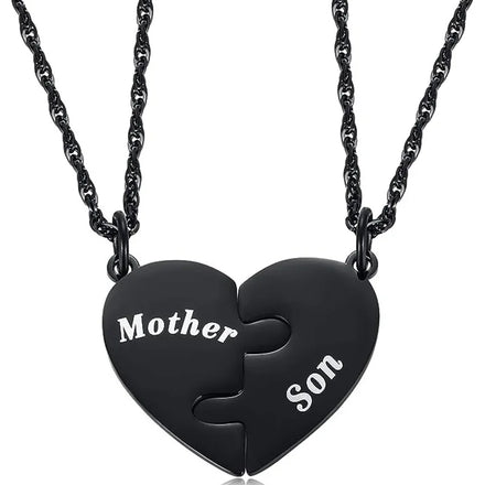 New Arrival Mother and Son Heart Puzzle Necklace with Two Gold Accessories Special Gifts Souvenir Jewelry As Mother's Day Gift