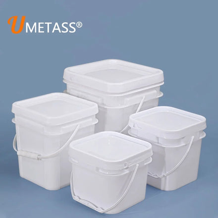 5-Liter Food Grade Plastic Bucket with Lid and Handle Square Shape Drum for Wine Food WaterOil Storage-Made From PP Material