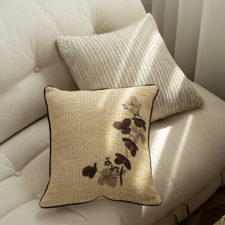 Original Design Home Decor Natural Style Embroidery Cushion Case Unique Textured Fabric Cool Touch Custom Cushion Cover