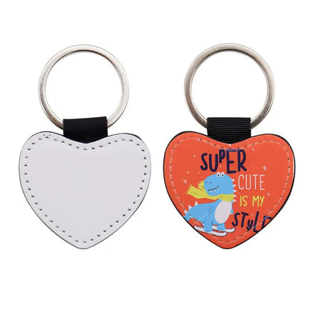 Wholesale Custom Logo Heart-Shaped Double-Sided Sublimation Printable Keychain Digital Photo Keychain Made Plastic Alloy Zinc